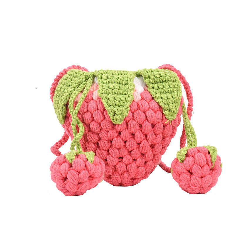 Ins crochet bag for women's trend, niche DIY handmade cute single shoulder crossbody bag, parent-child mouth red envelope, 2024 temperament versa