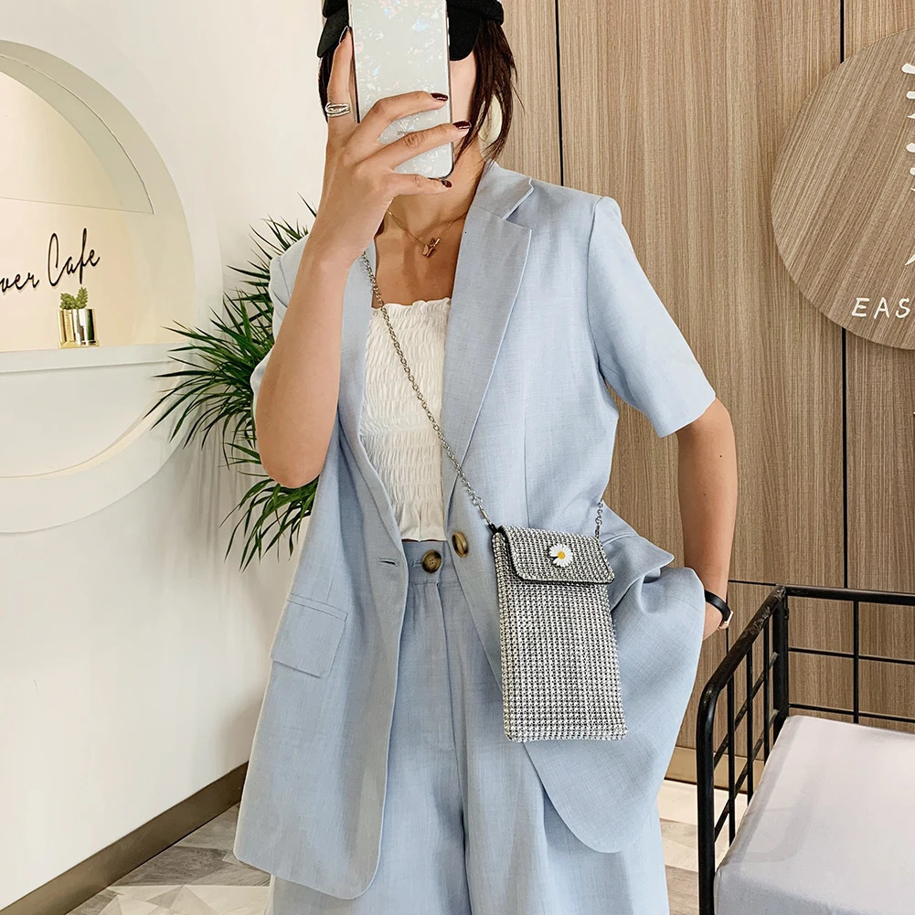 Bling Rhinestones Womens Shoulder Bag Chain Bag Womens Phone Bag Evening Party Clutch Cross Body Bag 241213