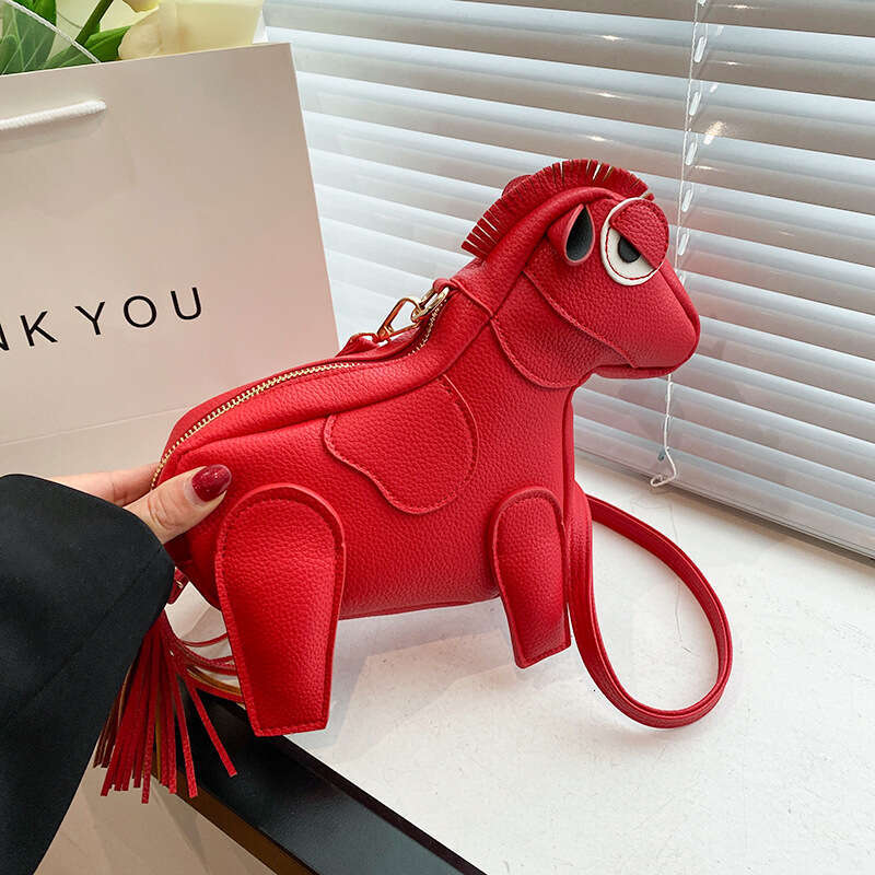 Personalized bag for women, Instagram creative doll, pony shoulder crossbody niche mobile phone small square bag, 2024 new casual fashion trend clothi