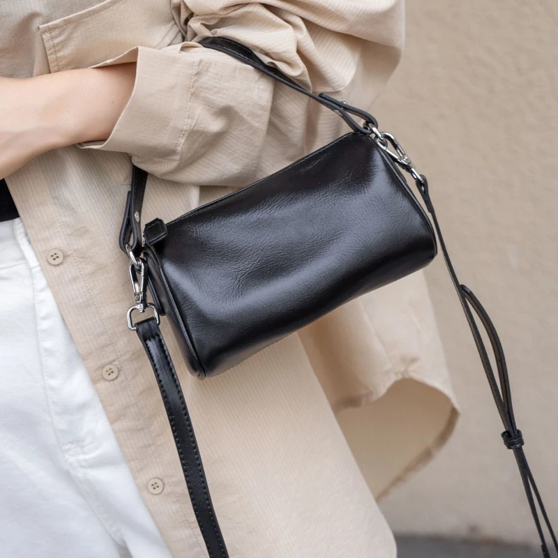 YANATARI handbag leather bag soft leather minimum cross body bag womens shoulder bag retro bag 241212