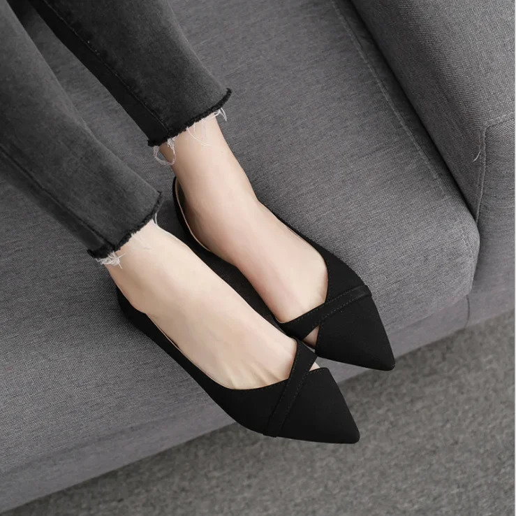 Fashion and casual flat shoes for women summer breathable and comfortable soft sole single point toe shallow 2024 241213
