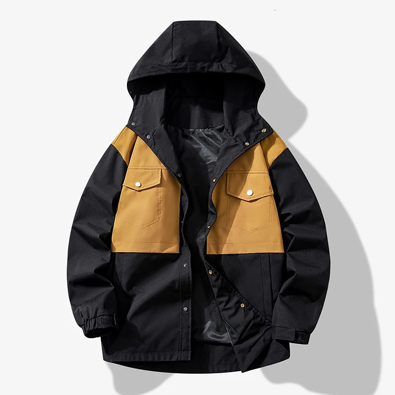 autumn mens outdoor interchangeable jacket mens multi pocket hooded windproof high-quality mens loose casual jacket 241214