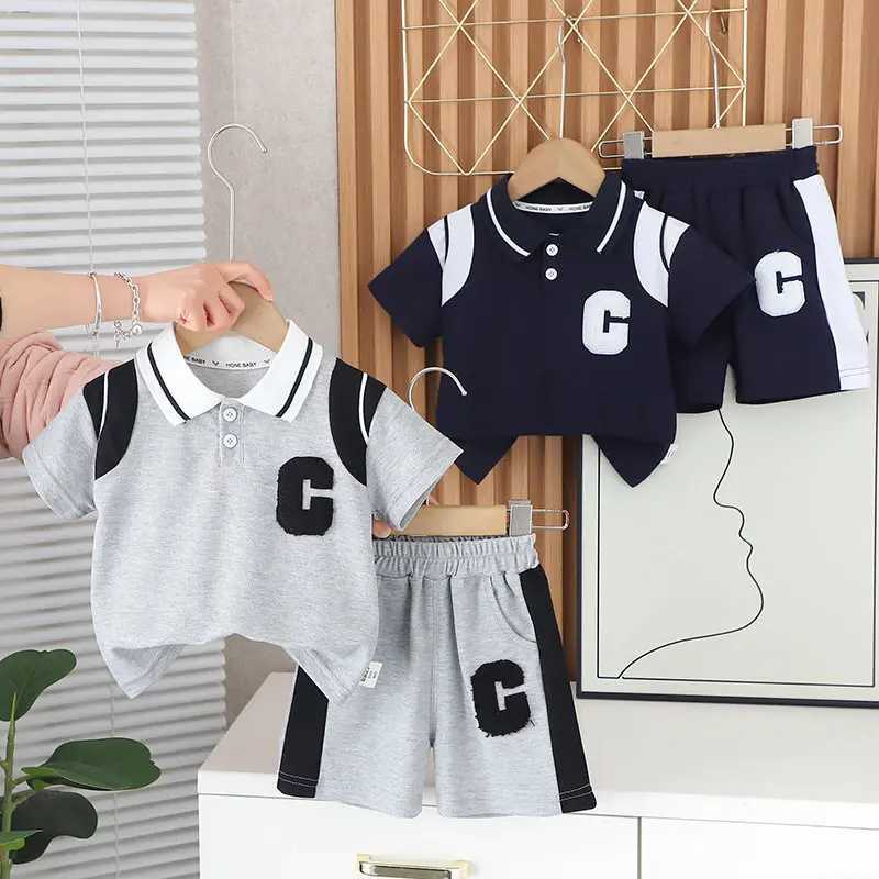 Clothing Sets Summer Kids Clothes Baby Children Boys Fashion T-Shirt Shorts 2Pcs/Set Toddler Casual Embroidery Clothing Infant Tracksuits Suit H241214