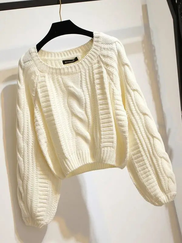 OMCHION Sueter Mujer 2024 Knitted Korean Big Red Twisted Sweater Womens Thick Ugly Zipper 241211