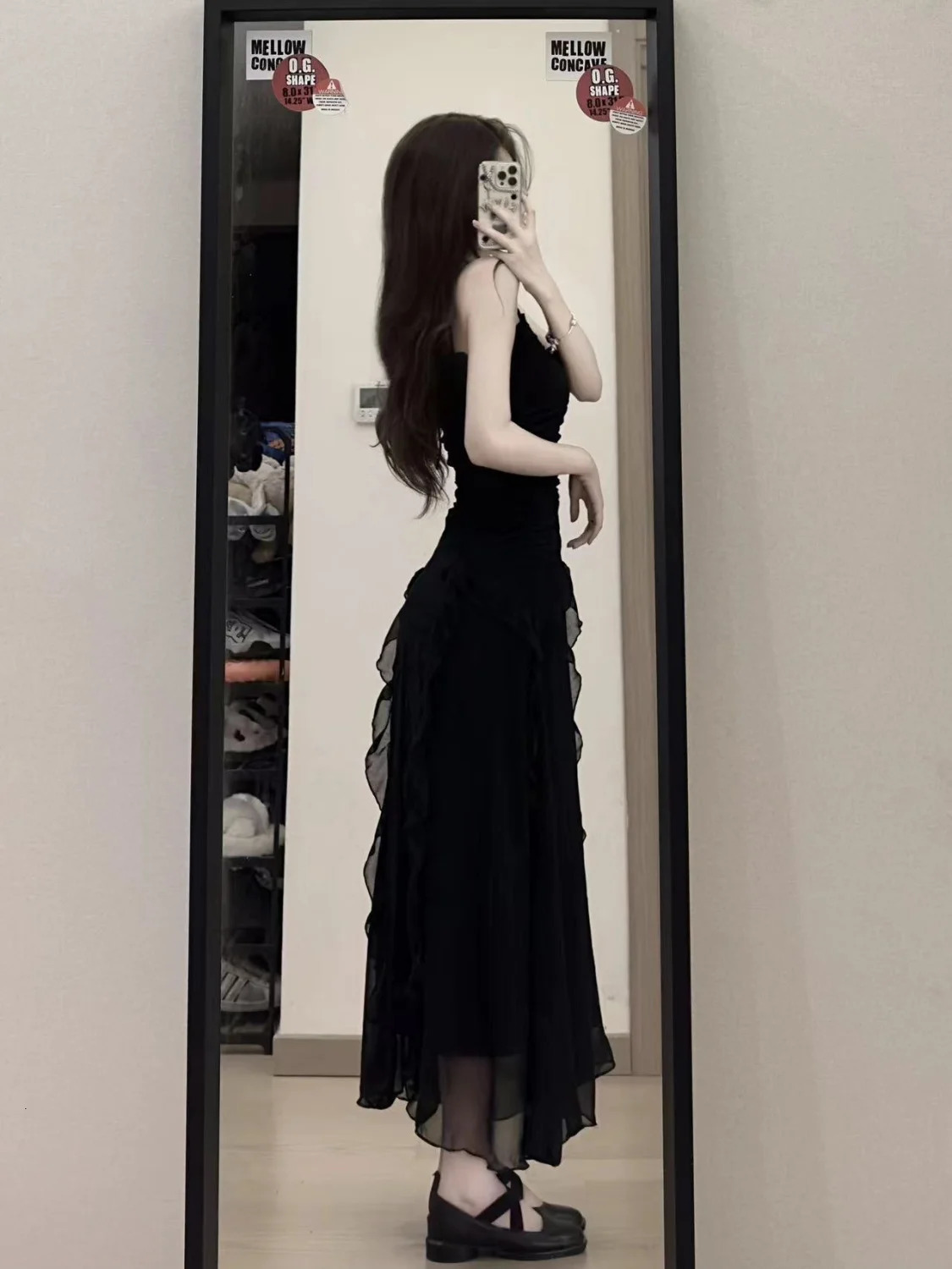 n Style Small Black Dress for Womens Summer Waist Wrap Display Ultra Thin Super Y2K Formal Occasion Tank Top 2023 241212