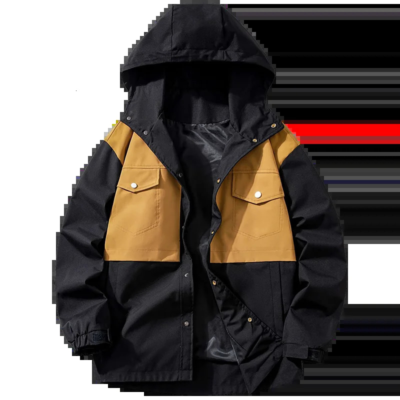 autumn mens outdoor interchangeable jacket mens multi pocket hooded windproof high-quality mens loose casual jacket 241214