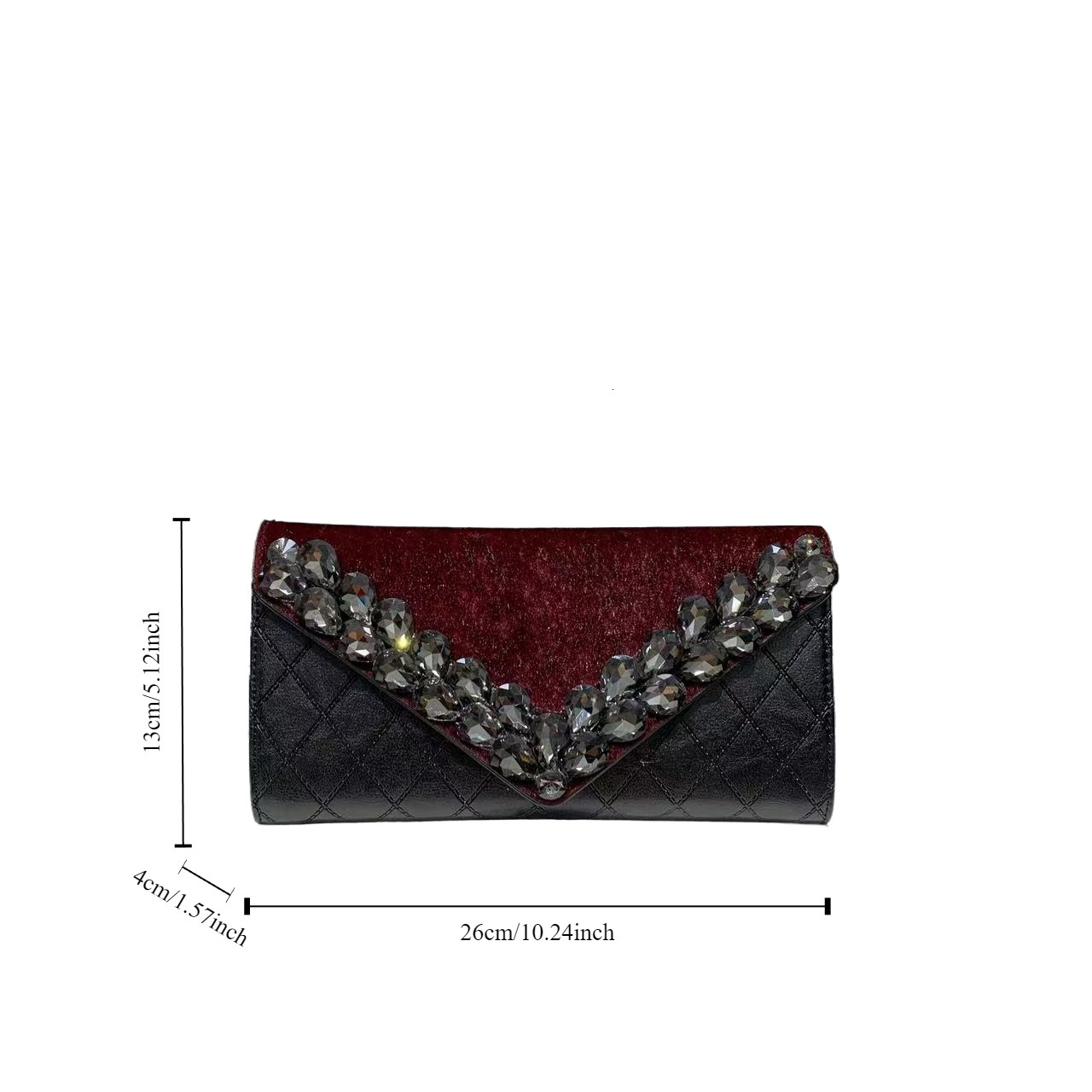 Ladies' Diamond Studded Sewn Handbag With Japanese And Korean Trendy Splicing For Socialite's Dinner Party