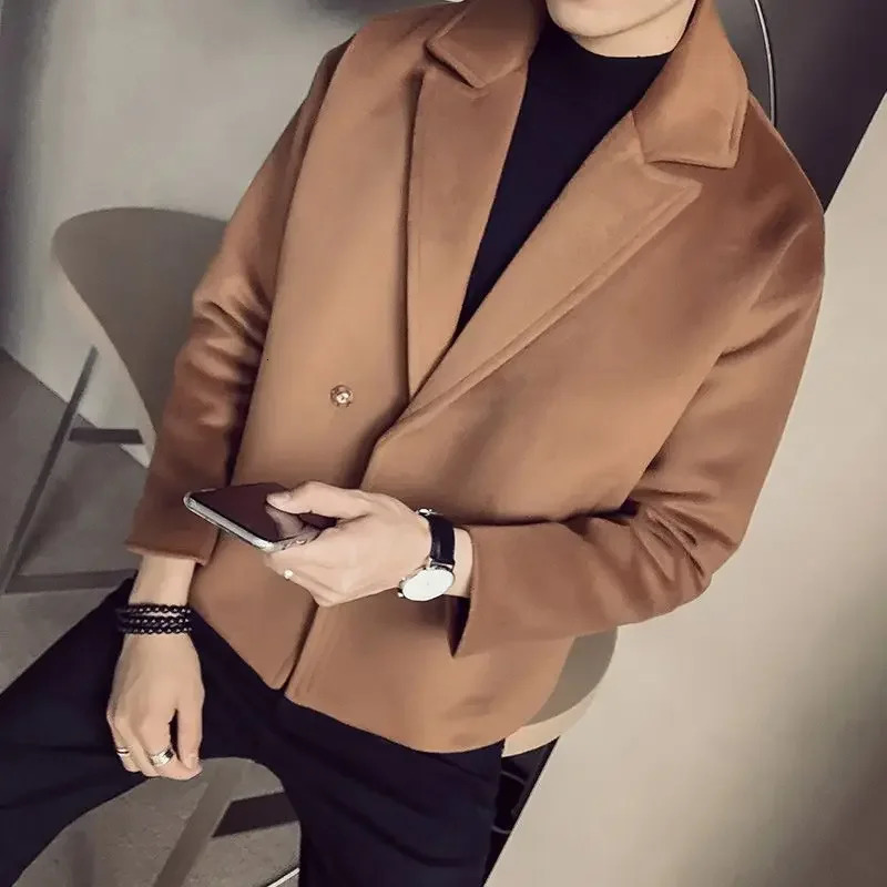 Casual mens Coats short and sales deals clothing fashion Korean reviews many fashionable mens wool and blended jackets 241211