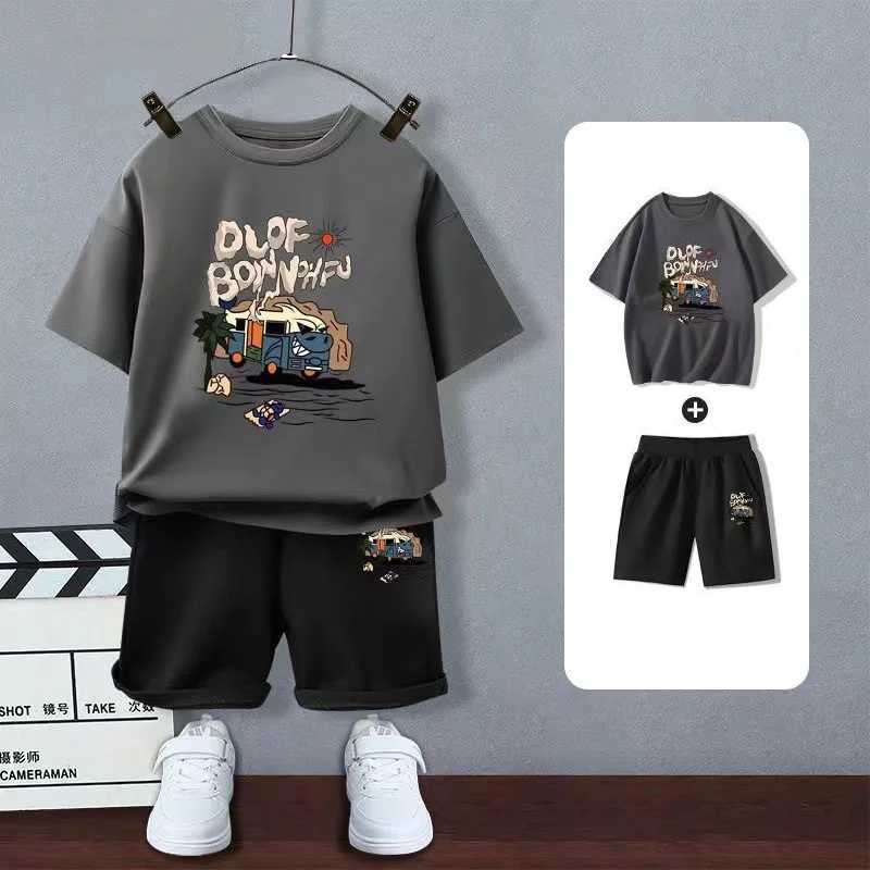 Clothing Sets Summer Baby Girls Clothes Set Kid Boy Train Printed T-Shirts And Shorts 2pcs Suit Children Short Sleeve Top Bottom Tracksuits H241214