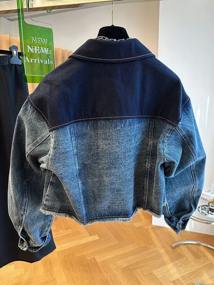 Chaquetas Para Mujer Short Denim Jacket Vintage Autumn Y2k Top Korean Jeans Womens Fashion Street Clothing 241211