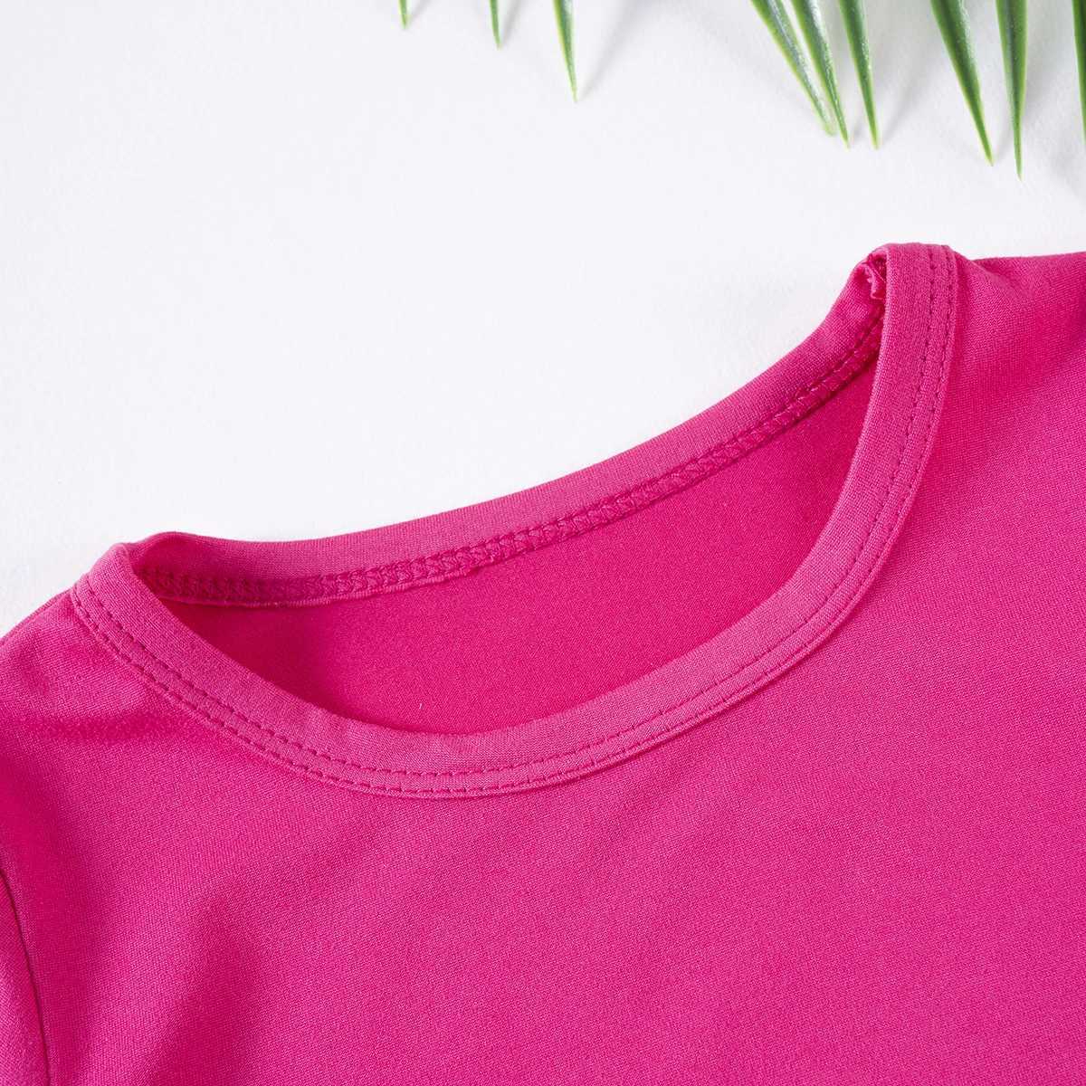 Clothing Sets Girls Short Sleeve Suits Summer Kids Solid Colour Casual Suit 0-5Y Waistless Top Loose Shorts Two Piece Set H241214