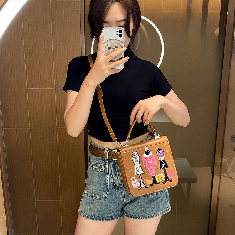 High end handbag for women in 2024, Japanese style embroidered small square niche retro single shoulder crossbody bag, 2024 temperament versatile new 