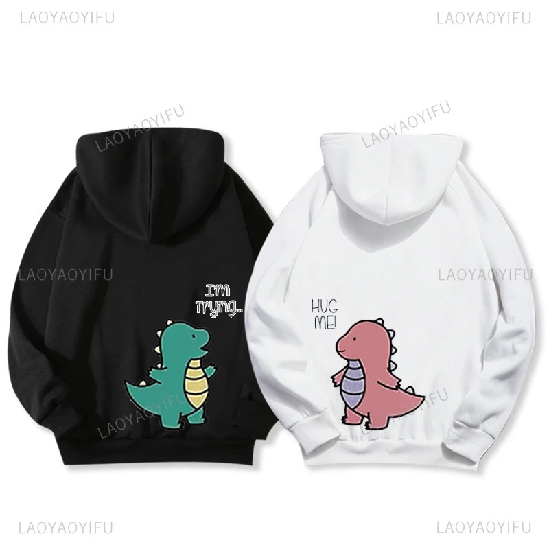 Dinosaur Matching Couple Pocket Mr. Womens Printed Hoodie Casual Sports Shirt Wedding Hoodie Y2k Fashion Hoodie 241214