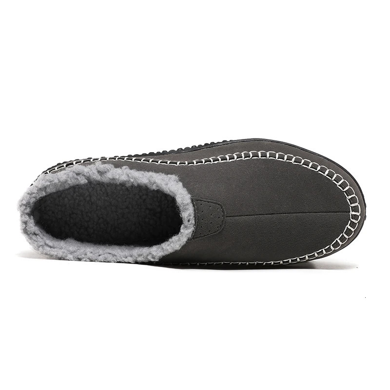 Mens Slip On Moccasin SlippersWinter IndoorOutdoor Warm Fuzzy Comfy House Shoes For MenWide Loafer Slippers Plus Size 3848 241214