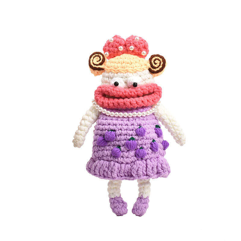 Internet crochet women's finished product internet celebrity knitted sausage big mouth girl single shoulder crossbody phone bag, 2024 new style, 