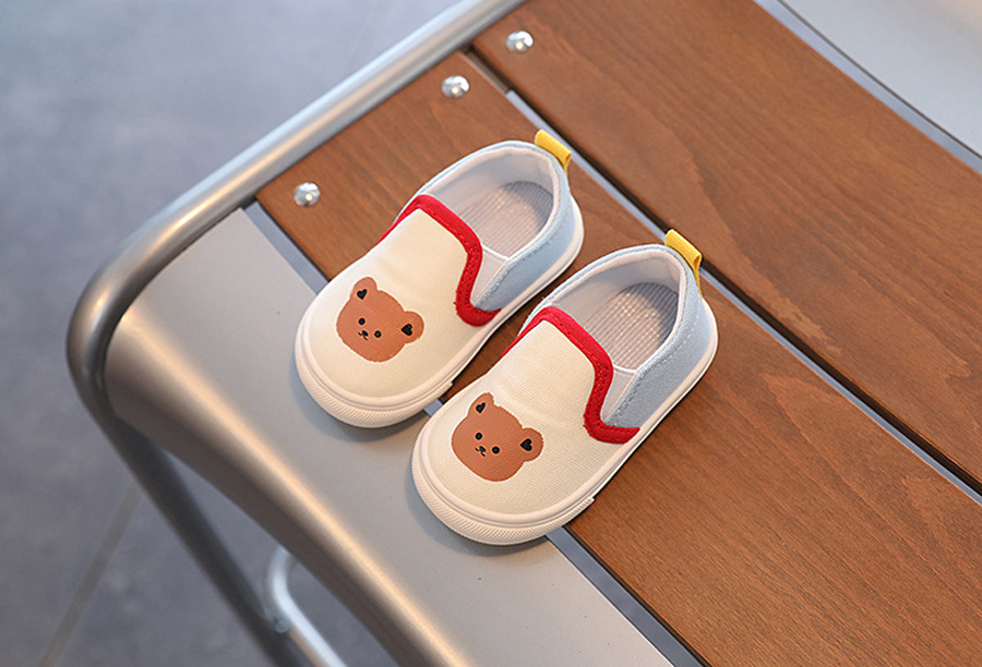 Rabbit Bear Pattern Kids Canvas Shoes Cartoon Soft Sole Sneakers Happysteps For Baby Girls Boys Non Slip Toddler children Casual Shoes Sizes 20-31