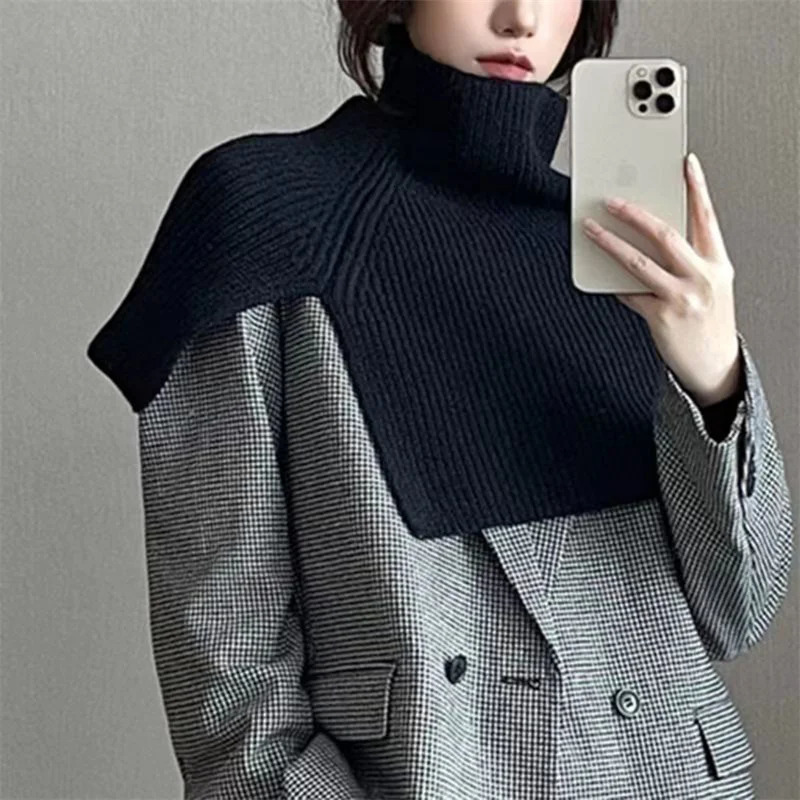 Floral scarves knitted shawls winter collars jackets bibs warm slotted clothing accessories 241211