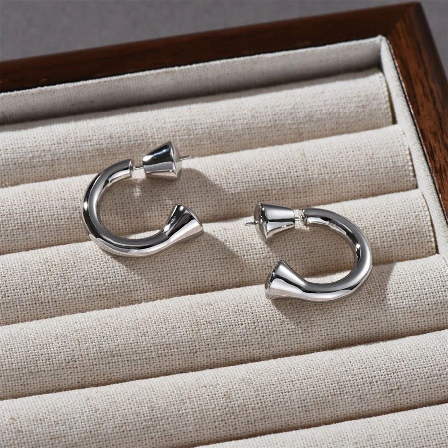 Vintage Fashion Metal Ring Earrings for Women Niche Trend Light High-end Top Banquet Accessories Jewelry Gifts 241214