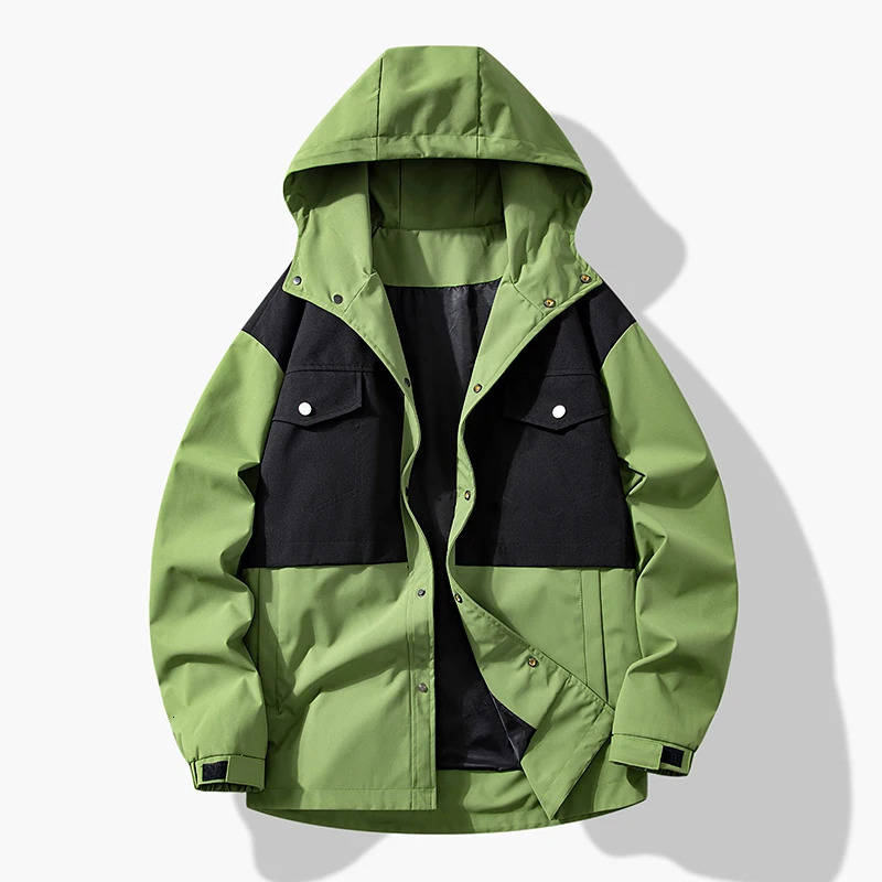 autumn mens outdoor interchangeable jacket mens multi pocket hooded windproof high-quality mens loose casual jacket 241214