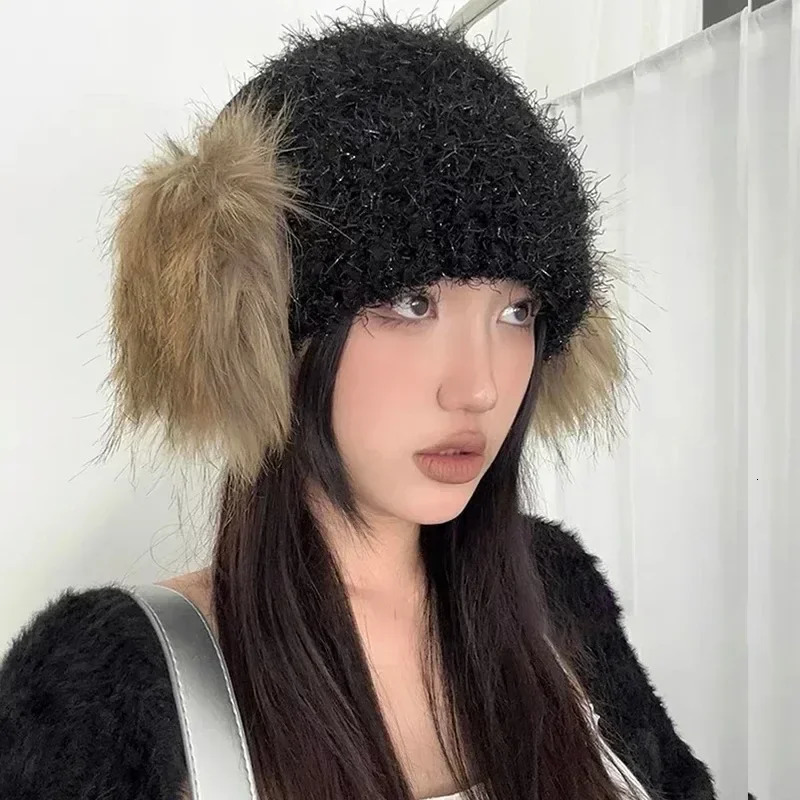 Y2k plush earmuffs cold protection for womens earmuffs Korean cute fur earmuffs warm headphones Y2k girl accessories gifts 241211