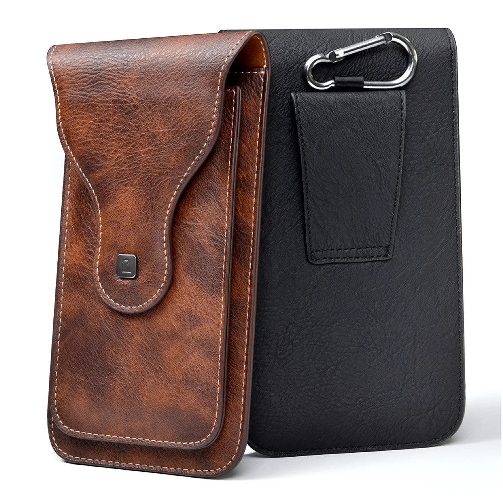 Mens belt bag portable running mobile phone Crazy Horse leather wrist bag medicine bag 241213