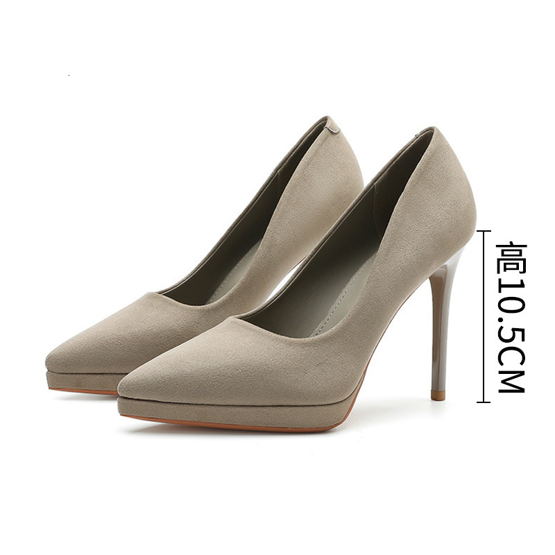 1088-8 Sexy Leopard Print Suede High-Heeled For Women With Pointed Toes, Thin Waterproof Platform, Super High Heels, Single Shoes