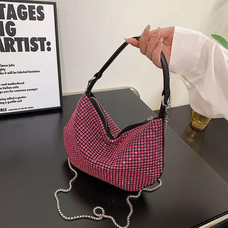 Niche Super A Water Bright Dia Bag for Women Instagram Fashion Single Shoulder Underarm Internet Celebrity Live Streaming Handheld Crossbody Bag, 2024