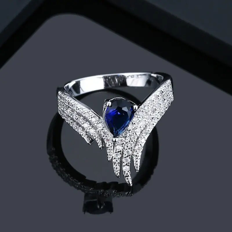 Choucong Drop Ship Ins Top Sell Wedding Rings Luxury Jewelry 925 Sterling Silver Fill Water Drop Multicolor Zircon CZ Diamond Party Eternity Women Win