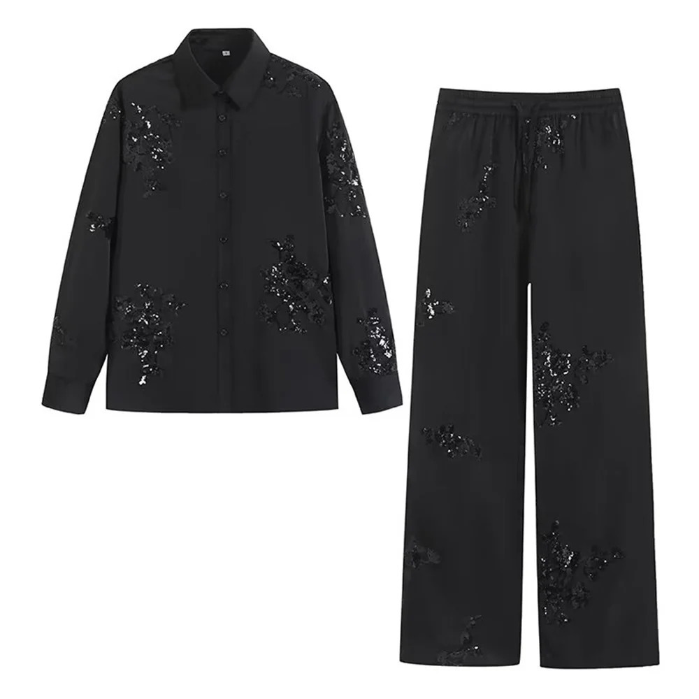Zarb Spring Summer Womens Wear European and American Heavy Industry Embroidered Shirt Pant Set 241209
