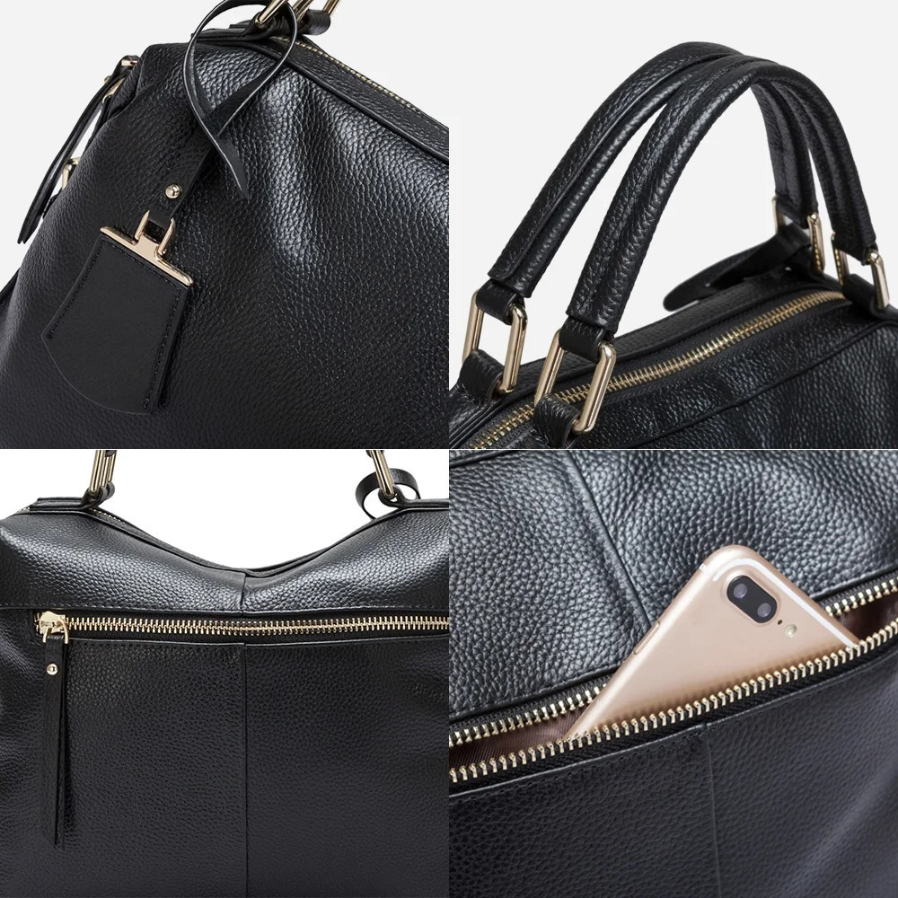 Zency Fashion Women Tote Bag 100% Genuine Leather Handbags Female Boston Charm Messenger Crossbody Purse Shoulder Bags 241212