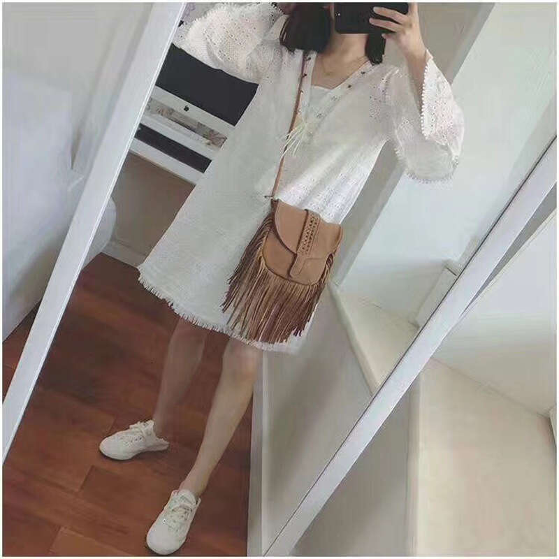 Bohemian cover woven semi-circular soft leather trendy tassel single shoulder crossbody bag, women's Guangzhou bag