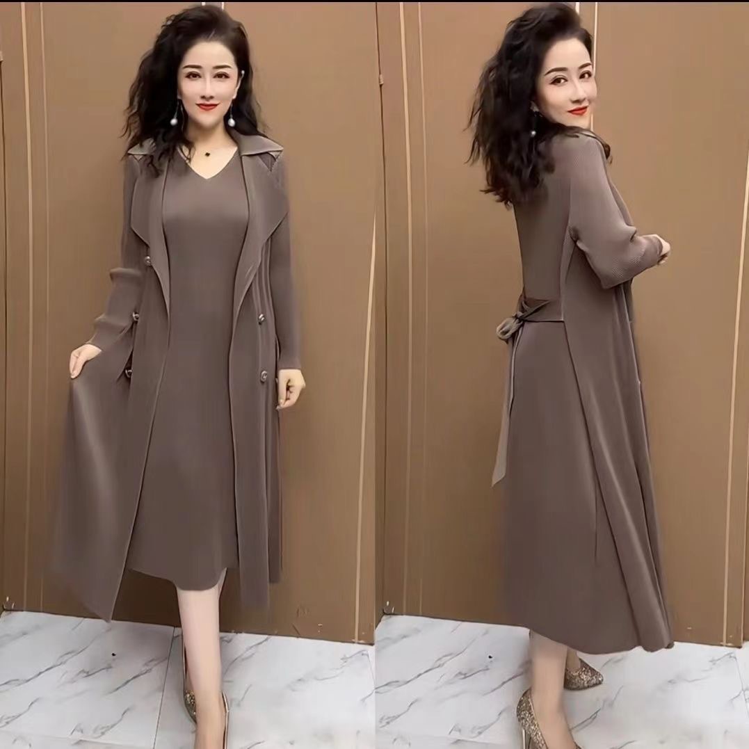 D791 Retro Sleeveless Knitted Vest Dress Women's Summer High-Level Slim Waist Slim Fit Long Skirt