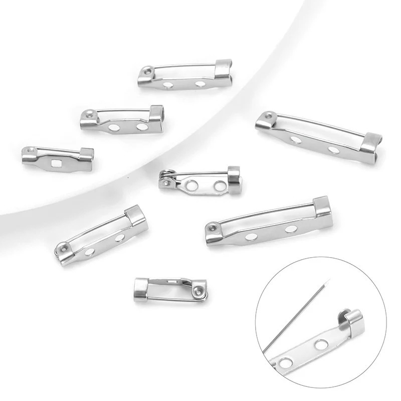 10 pieces and 20 of stainless steel bar pin brooch back safety for name tag making DIY craft badge 241210