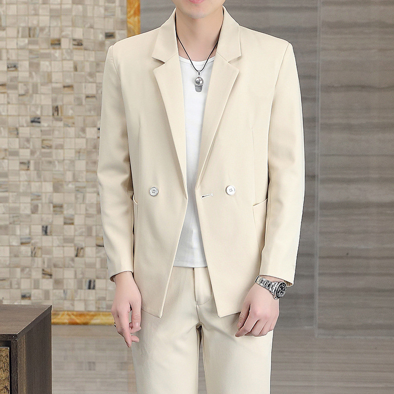 G1215Men's Korean style loose suit jacket, handsome, trendy and mature autumn