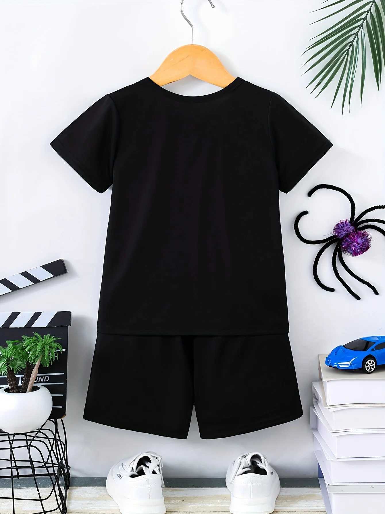 Clothing Sets Summer Baby Boy Clothes Set Kid Girls Cartoon Colorful Spider Printed T-Shirts And Shorts 2pcs Suit Children Top Bottom Outfits H241214