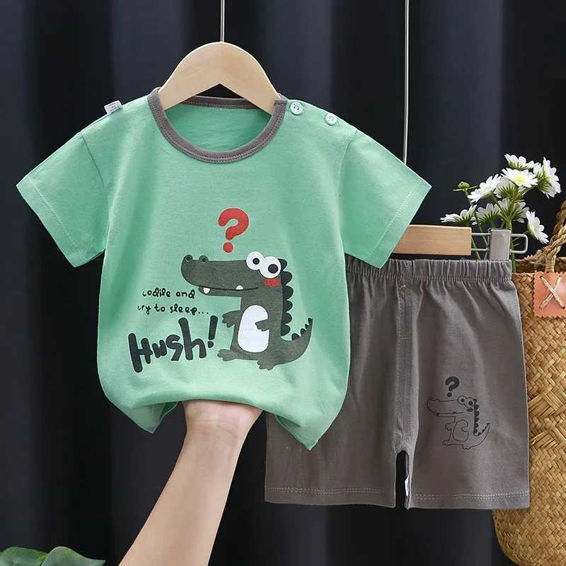 Clothing Sets Boys And Girls Summer Clothing Suits New Casual Fashion Tshirt+Shorts 2pcs Children Cartoon Tees Outfits Children Cute Costume H241214