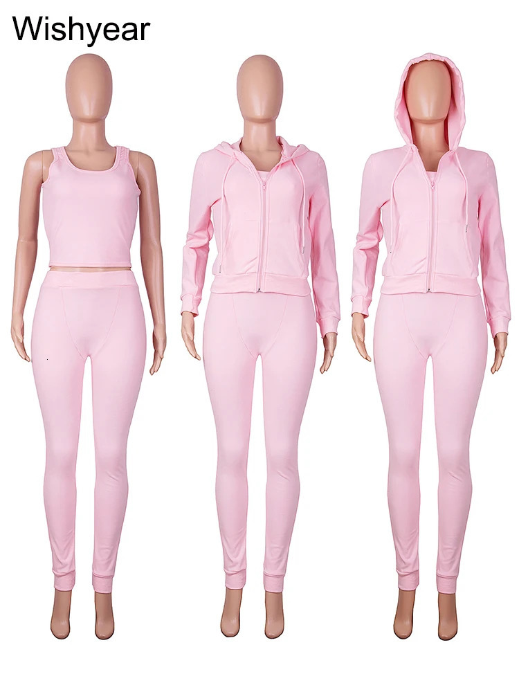 Sweatsuit 3 Piece Pants Set Women Clothing Velvet VestHoodies JacketsSweatpants Outfit Fall Winter Tracksuits Jogger Suits 241209