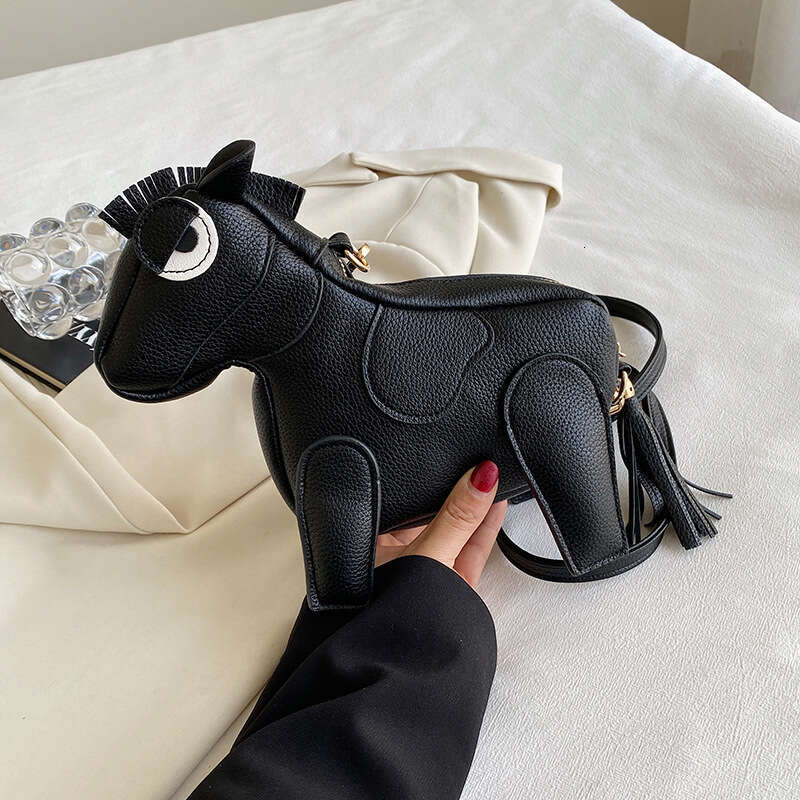 Personalized bag for women, Instagram creative doll, pony shoulder crossbody niche mobile phone small square bag, 2024 new casual fashion trend clothi