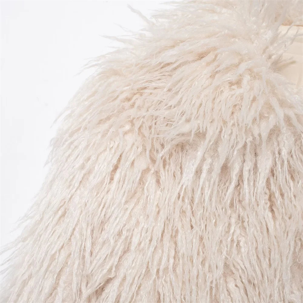autumn womens clothing style fashionable simple and versatile fur effect long sleeved jacket 241211