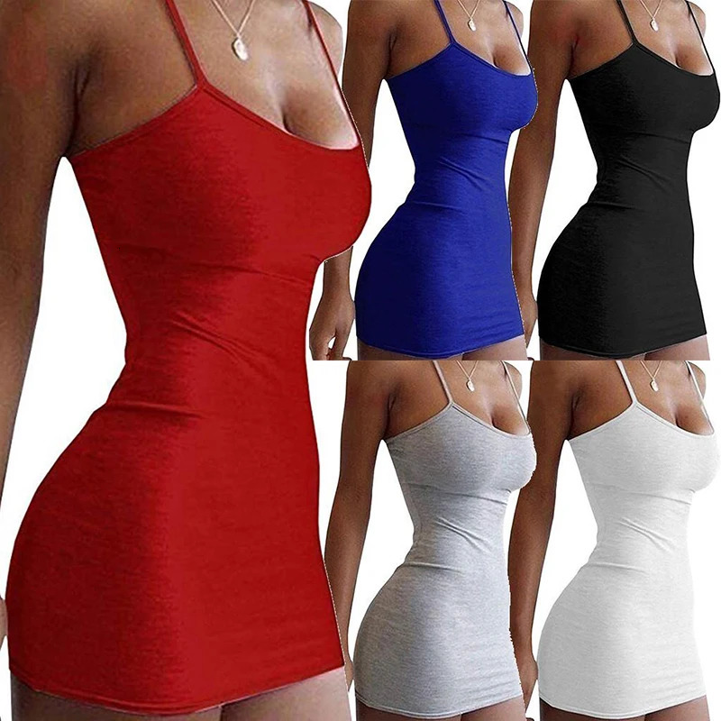 Summer sexy spaghetti strap strapless club party mini dress sleeveless body ultrathin wrap Hip Sundress 241212