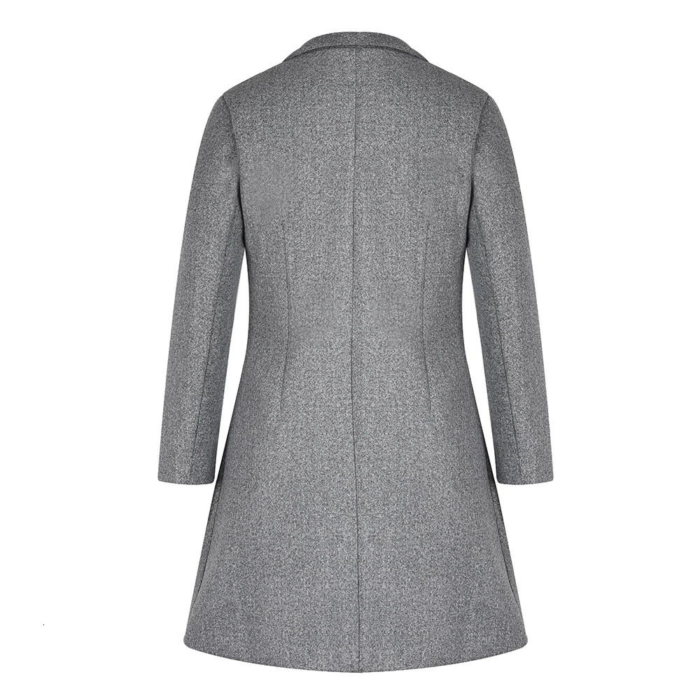 Solid Colo Slim Woolen Womens Coat Long Jacket Autumn Winter Fashion Korean Outerwear Black Coat Elegant Female Clothing 241214