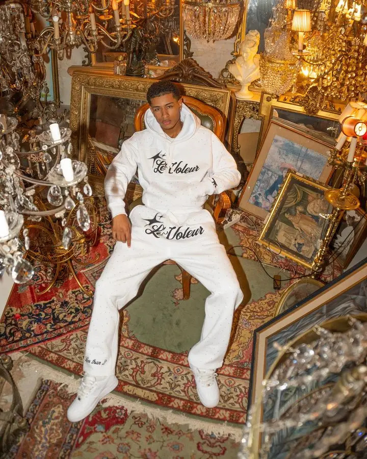 Rhinestone Sequin Hoodie Sweatshirt Sportswear Two Piece Set Y2K Men Hip Hop Letter Oversized Casual Pants 241211