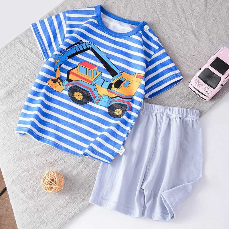 Clothing Sets Summer Childrens Short-Sleeved Suit Cotton Boys Girls Clothing Set Version Of Baby Clothes Girls T-shirt Children clothing H241214