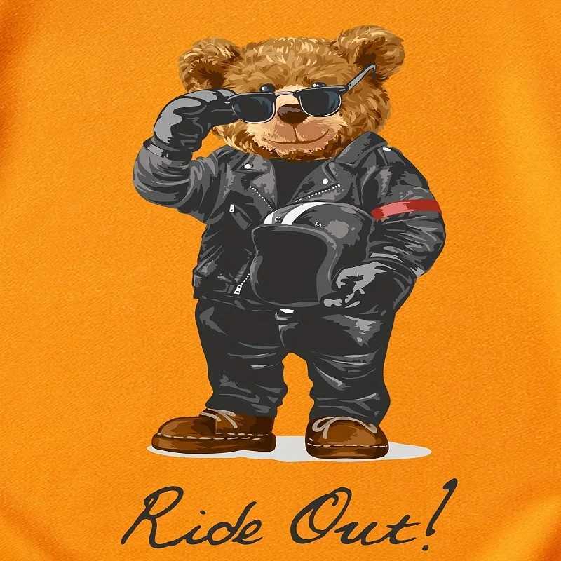 Clothing Sets Summer Baby Clothes Set Children Boy Motorcycle Bear Printed T-shirts and Shorts 2 Pieces Suit Short Sleeve Top Bottom Outfits H241214