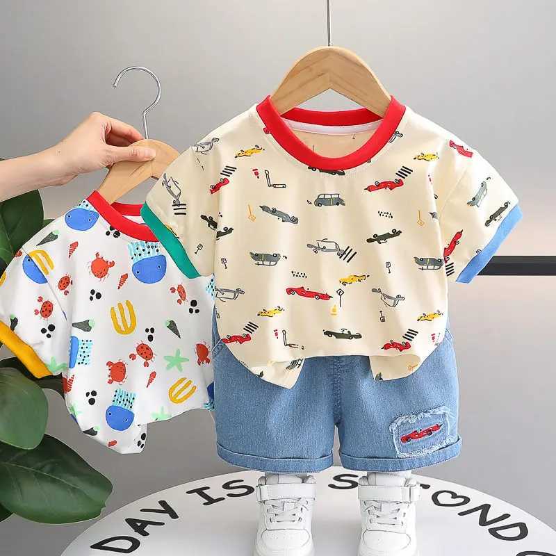 Clothing Sets Summer Children Kids Boys Girls Printe Clothes T-shirt Shorts 2pcs/Set Child Toddler Fashion Clothing Kids Tracksuit 0-5 Years H241214