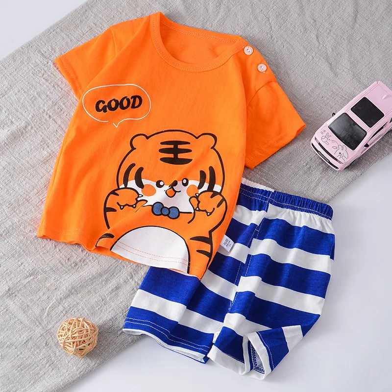 Clothing Sets Summer Childrens Short-Sleeved Suit Cotton Boys Girls Clothing Set Version Of Baby Clothes Girls T-shirt Children clothing H241214