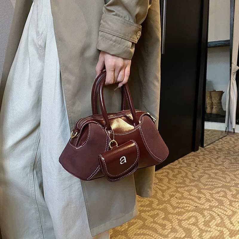 LEFTSIDE PU Leather Cross body Bag for Women Winter Y2K Trend Korean Fashion Shoulder Bag with Wallet Handbag 241213