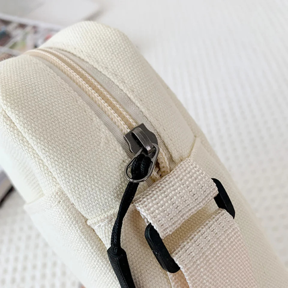 Cute Printed Cute Handbag Canvas Solid Color Shoulder Bag Adjustable Shoulder Strap Cross Bag 241213