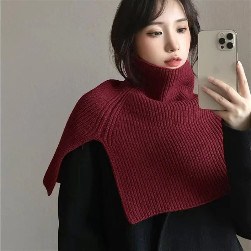 Floral scarves knitted shawls winter collars jackets bibs warm slotted clothing accessories 241211