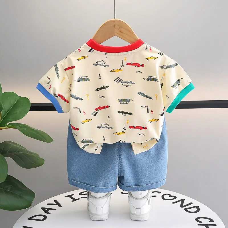 Clothing Sets Summer Children Kids Boys Girls Printe Clothes T-shirt Shorts 2pcs/Set Child Toddler Fashion Clothing Kids Tracksuit 0-5 Years H241214